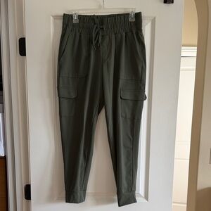 Olive Green Cargo Jogger Pants